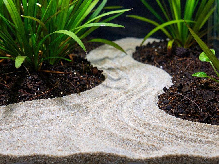 thin raised contrasting sand trail