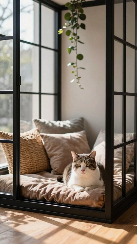 black powder coated catio enclosure