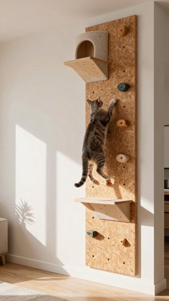 build a vertical cat climbing wall