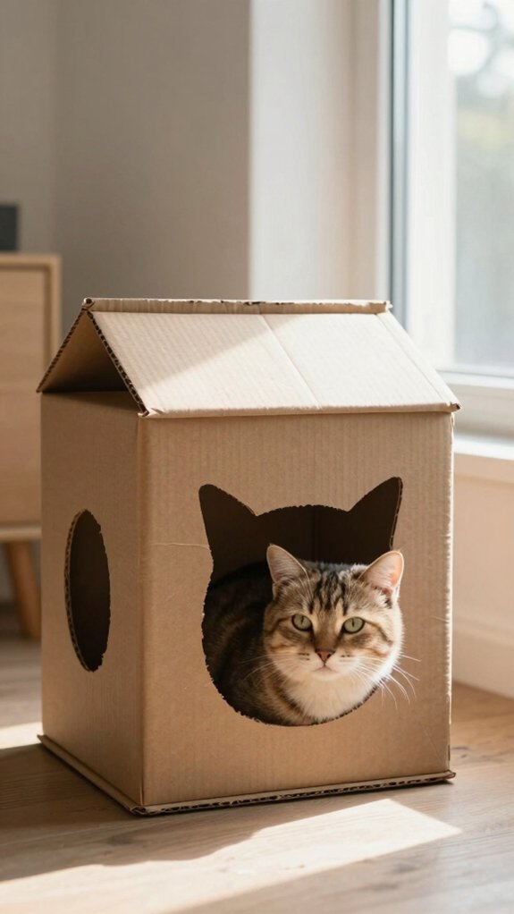 calm geometric neutral cat hut