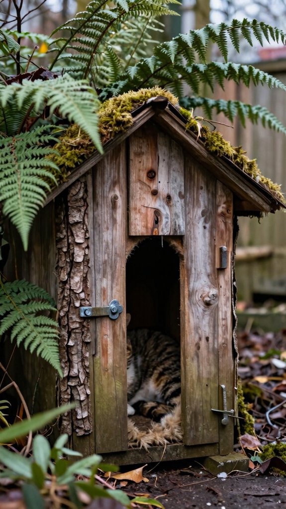 camouflaged quiet cat shelter