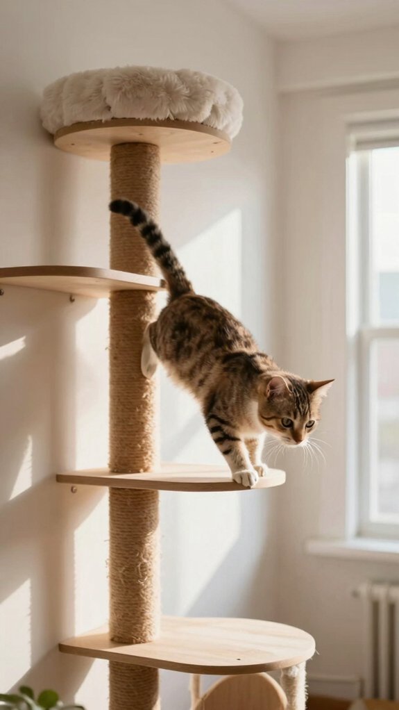 cat wall tree climbing