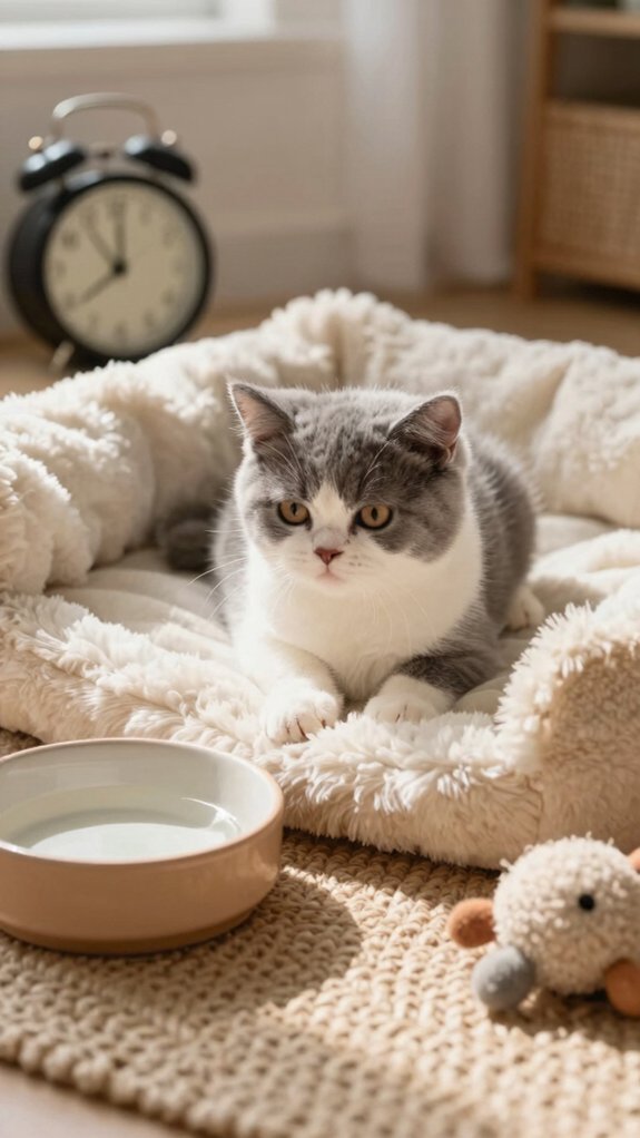 consistent kitten feeding and litter routine