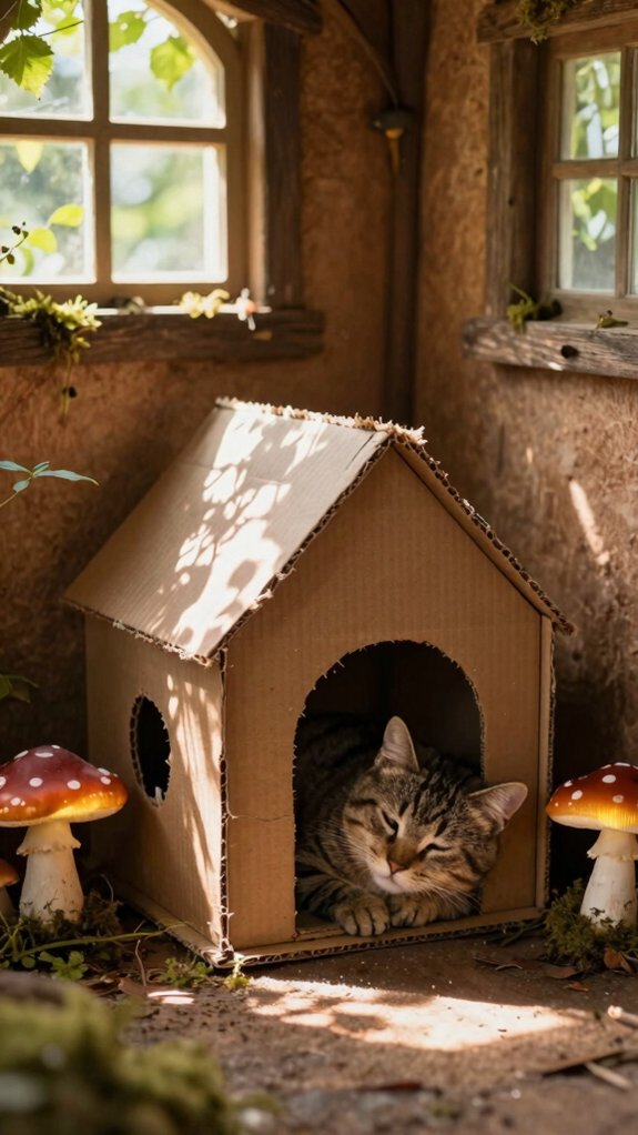 cozy polka dot mushroom cottage