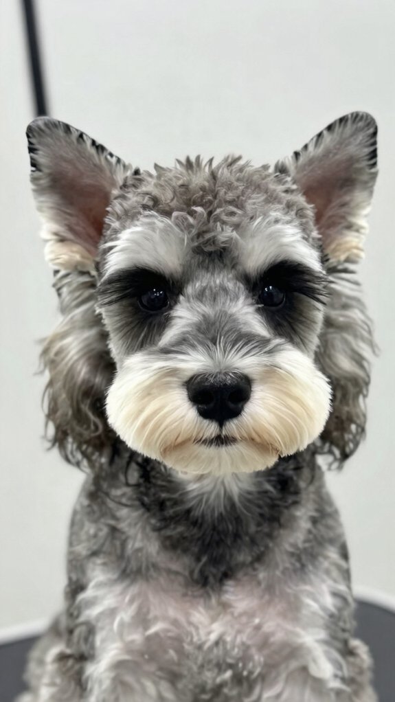 fluffy inverted v schnauzer face