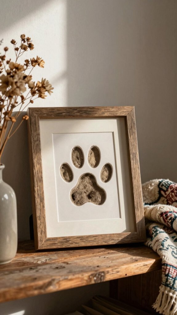 framed paw print keepsake