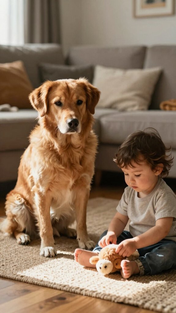 gentle patient family dog