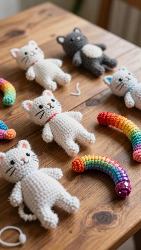 leftover yarn rainbow worm