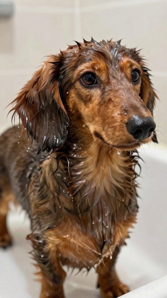 long coat dog bathing tips