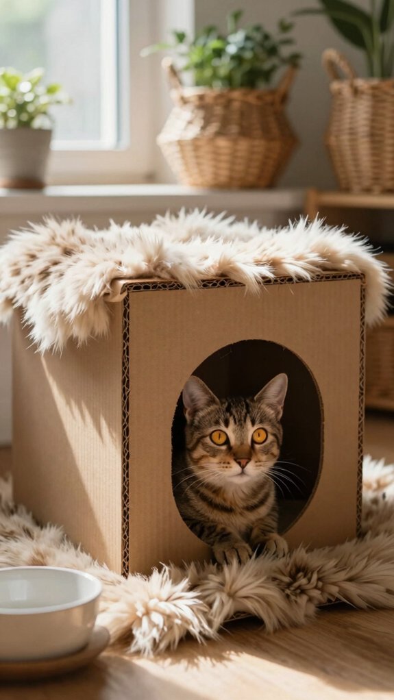 modern cardboard cat shelter