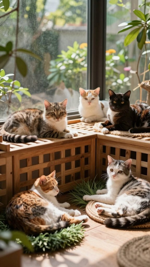 multiple cats multi route catio