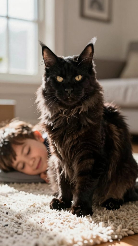 patient black maine coon family