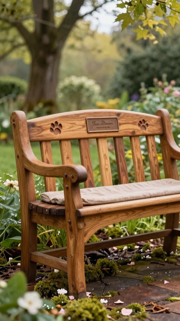 personalized pet memorial bench