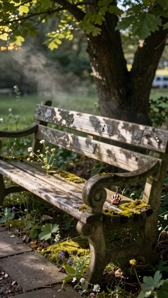personalized pet memorial bench