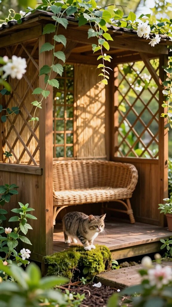 secure cedar mesh outdoor retreat