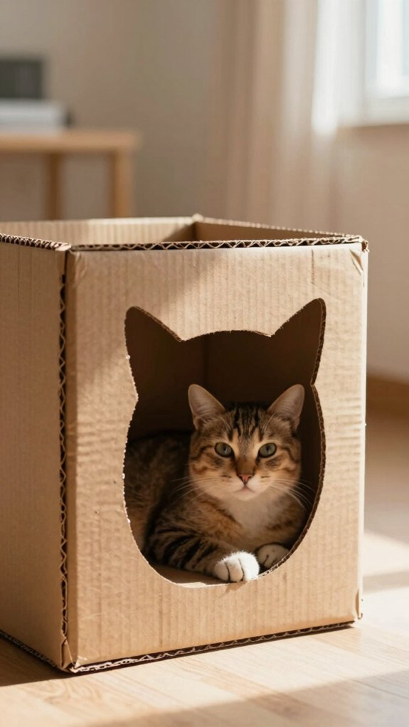 sturdy cardboard peaked roof