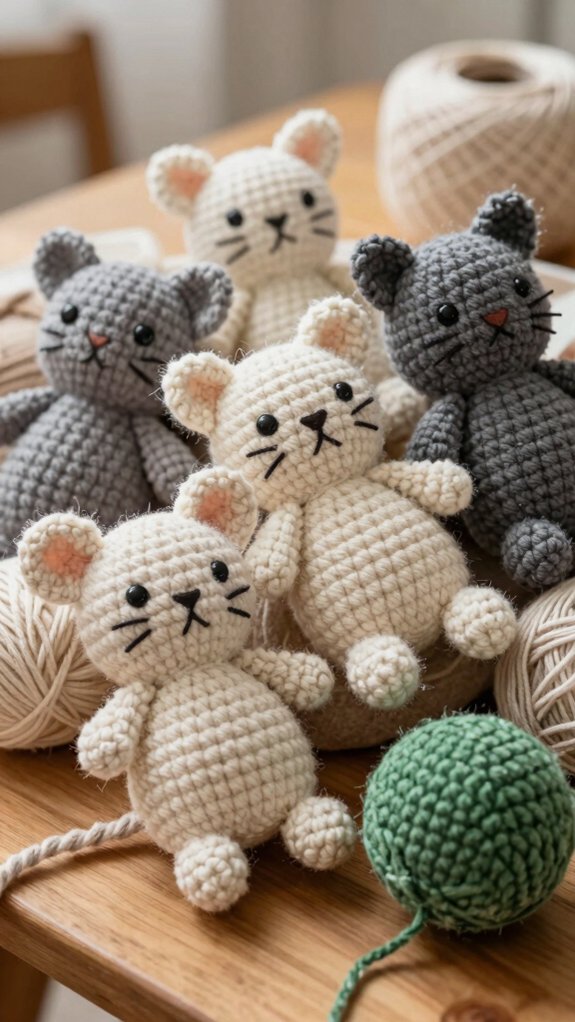 washable tightly crocheted cat toys