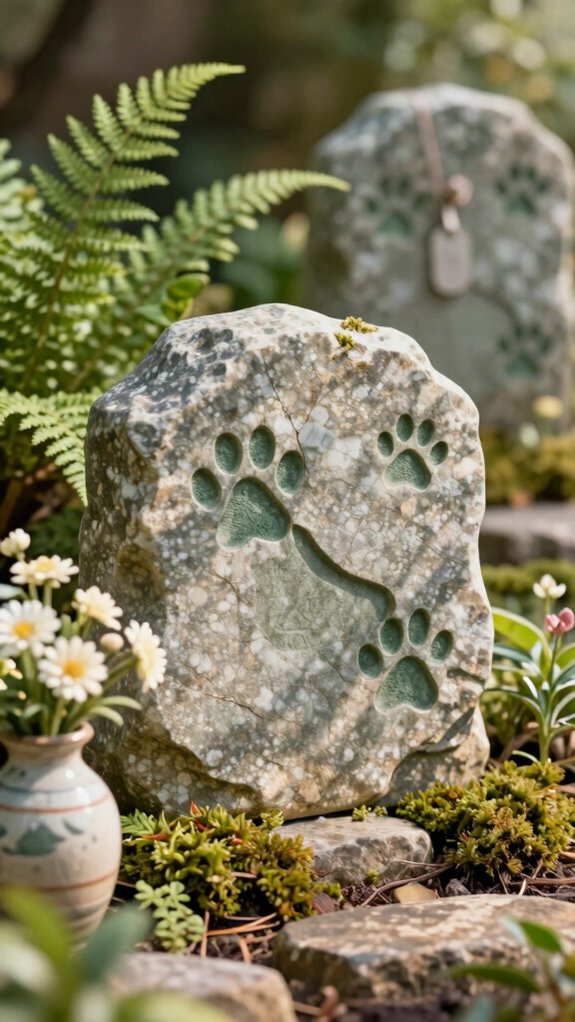 weatherproof dog garden tribute stone