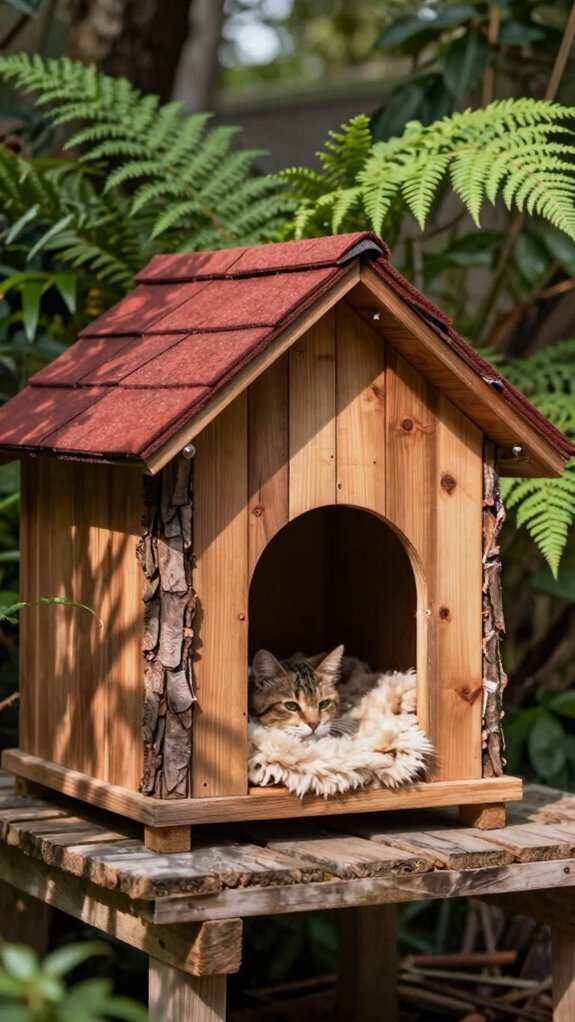 weatherproof elevated cat shelter
