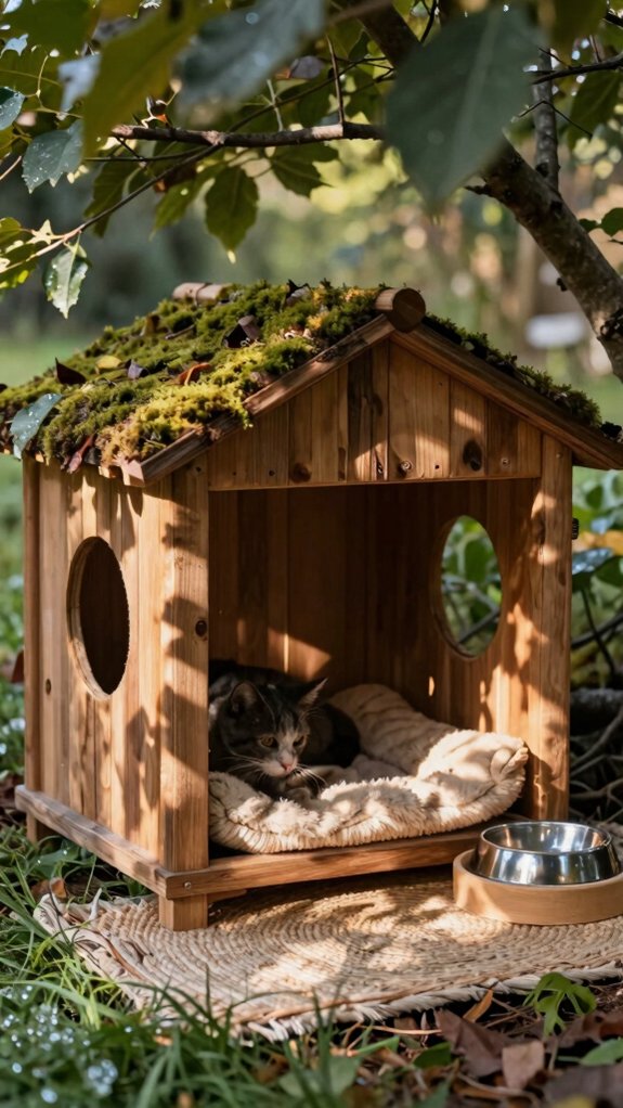 windproof covered cat feeding